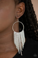 Streamlined Shimmer - White Earrings