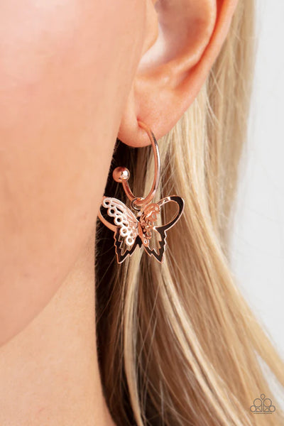 Butterfly Freestyle - Rose Gold Earrings