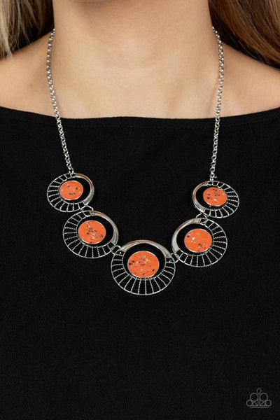 Elliptical Effervescence - Orange Necklace