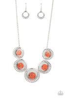 Elliptical Effervescence - Orange Necklace