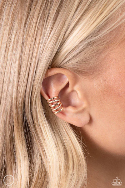 Flexible Fashion - Gold Earrings