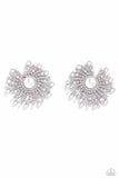 Fancy Fireworks - White Post Earrings