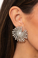 Fancy Fireworks - White Post Earrings