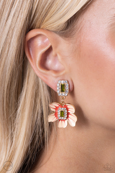 Colorful Clippings - Green Earring