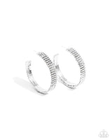 Stacked Symmetry - White Hoop Earring