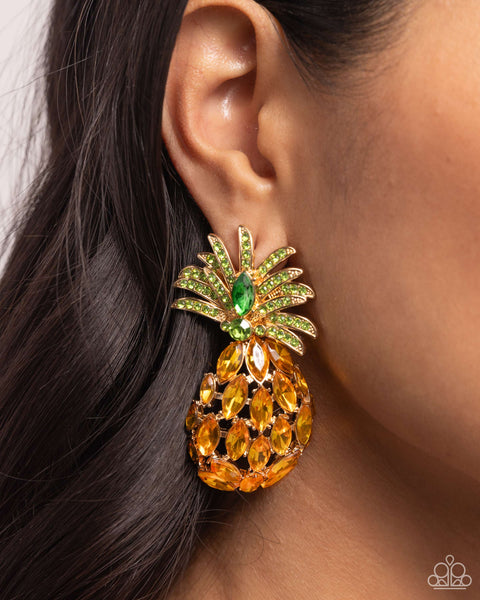 Pineapple Pizzazz - Yellow Earring