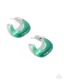 Clear Charm - Green Earring