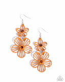 Textured Tiers - Orange Earring