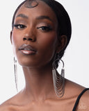 Focused Fringe - Black Earring