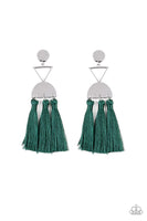 Paparazzi Tassel Trippin - Green Earrings