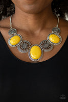 Paparazzi The Medallion-aire - Yellow Necklace