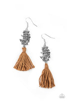 Paparazzi Tiki Tassel - Brown Earrings