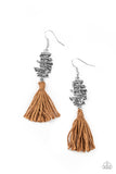 Paparazzi Tiki Tassel - Brown Earrings