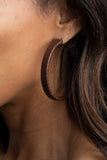 Paparazzi Leather-Clad Legend - Brown Earring