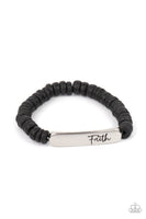 Paparazzi Full Faith - Black Bracelet