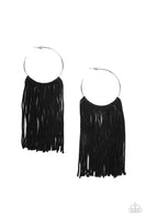 Paparazzi Flauntable Fringe - Black Earrings