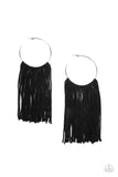 Paparazzi Flauntable Fringe - Black Earrings