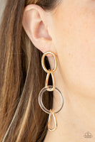 Paparazzi Talk In Circles - Gold Earring