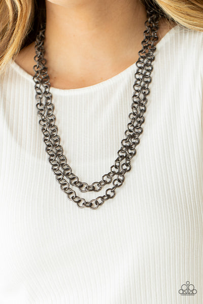 Paparazzi Grunge Goals - Black Necklace