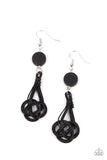 Paparazzi Twisted Torrents - Black Earring