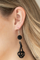 Paparazzi Twisted Torrents - Black Earring