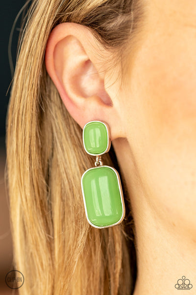 Paparazzi Meet Me At The Plaza - Green Earring