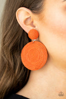 Paparazzi Circulate The Room - Orange Earrings