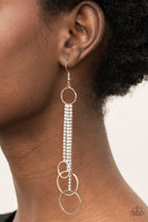 Paparazzi Demurely Dazzling - White Earrings