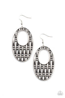 Paparazzi Engraved Edge - Silver Earrings