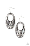 Paparazzi Engraved Edge - Silver Earrings