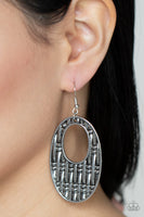 Paparazzi Engraved Edge - Silver Earrings