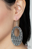 Paparazzi Engraved Edge - Silver Earrings