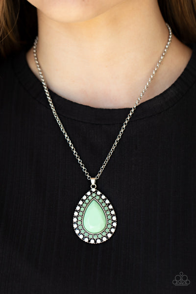 Paparazzi DROPLET Like Its Hot - Green Necklace