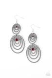 Paparazzi Cosmic Twirl - Red Earrings