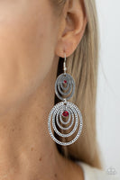 Paparazzi Cosmic Twirl - Red Earrings