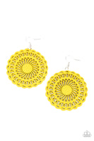 Paparazzi Island Sun - Yellow Earrings