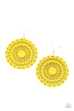 Paparazzi Island Sun - Yellow Earrings