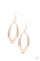 Paparazzi OVAL The Hill - Rose Gold Earrings