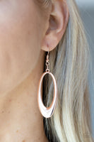 Paparazzi OVAL The Hill - Rose Gold Earrings