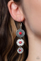 Paparazzi Totem Temptress - Red Earring