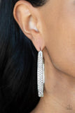 Paparazzi Bossy and Glossy - White Earring