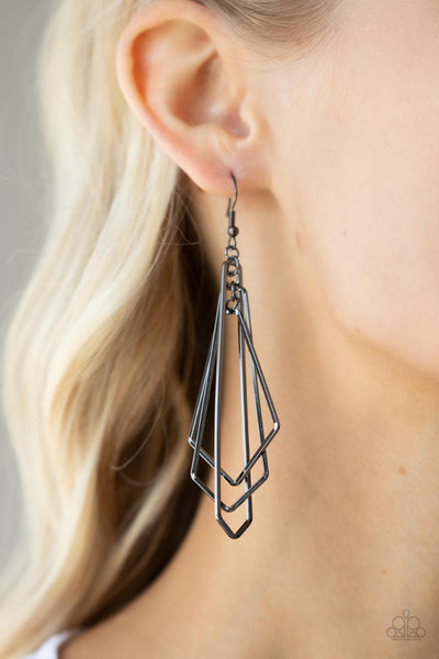 Shape Shifting Shimmer - Black Earring