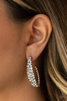 Paparazzi A GLITZY Conscience - White Earrings