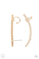 Paparazzi Sleekly Shimmering - Gold Earrings