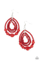 Paparazzi Prana Party - Red Earrings