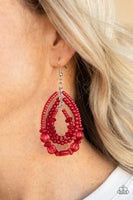 Paparazzi Prana Party - Red Earrings