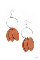 Paparazzi Leafy Laguna - Brown Earrings