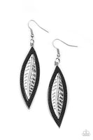 Paparazzi Leather Lagoon - Black Earrings