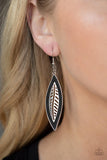 Paparazzi Leather Lagoon - Black Earrings