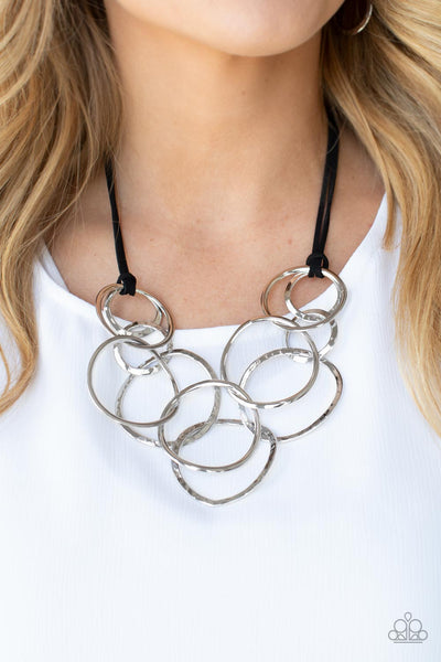 Paparazzi Spiraling Out of COUTURE - Silver Necklace